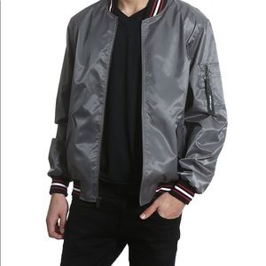 Gray members only bomber jacket